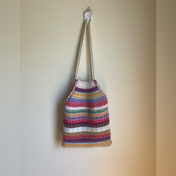 Wool Y2K Knit Multicolor Shoulder Bag - Picture 3 of 4